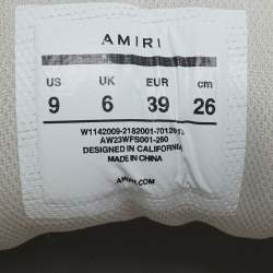 Pre Owned Amiri Beige/Black Leather and Suede Skel Low Top Sneakers Size 39