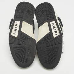 Pre Owned Amiri Beige/Black Leather and Suede Skel Low Top Sneakers Size 39