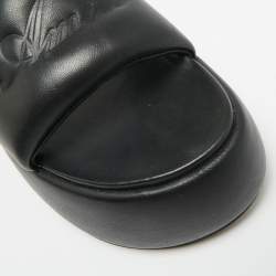 Pre Owned Amiri Script Size 37 Black Leather Platform Sandals