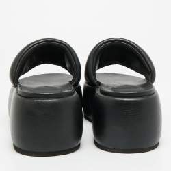 Pre Owned Amiri Script Size 37 Black Leather Platform Sandals