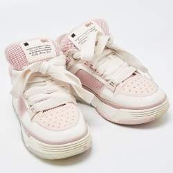 Amiri Pink/White Mesh and Leather MA-1 Sneakers Size 39