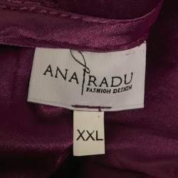 Ana Radu Purple Tulle Ruffled Gown XXL