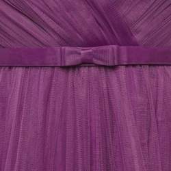 Ana Radu Purple Tulle Ruffled Gown XXL