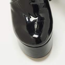 Pre Owned Andrea Wazen Size 40 Black Patent Leather Ankle Length Boots