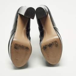 Pre Owned Andrea Wazen Size 40 Black Patent Leather Ankle Length Boots