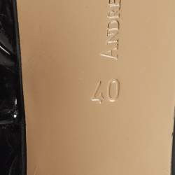 Pre Owned Andrea Wazen Size 40 Black Patent Leather Ankle Length Boots