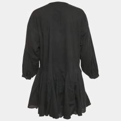 مملوكة مسبقًا Anine Bing Black Cotton Flared Mini Dress XS