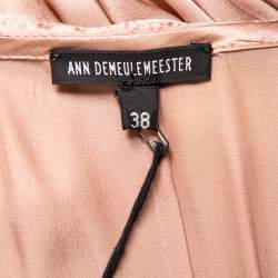Ann Demeulemeester Pink Silk Satin Button Front Tiered Oversized Maxi Dress M