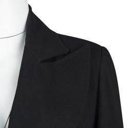 Ann Demeulemeester Black Textured Wool Blazer and Skirt Set M