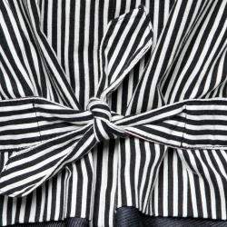 Ann Demeulemeester Navy Blue and White Striped Cotton Blend Waistcoat L
