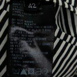 Ann Demeulemeester Navy Blue and White Striped Cotton Blend Waistcoat L