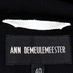 Ann Demeulemeester Black Wool Contrast Trim Classic Fit Blazer M