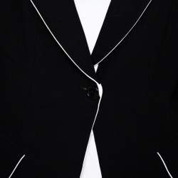 Ann Demeulemeester Black Wool Contrast Trim Classic Fit Blazer M