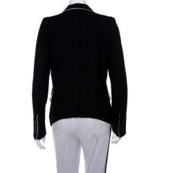 Ann Demeulemeester Black Wool Contrast Trim Classic Fit Blazer M