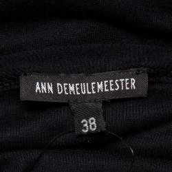 Ann Demeulemeester Black Modal Cutout Sleeve Detail T-Shirt M
