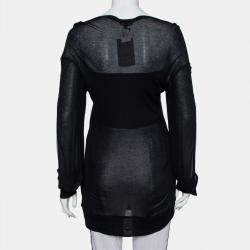 Ann Demeulemeester Black Modal Cutout Sleeve Detail T-Shirt M