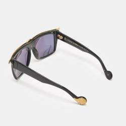 Anna-Karin Karlsson Black/Multicolor Mirror Lion Square Sunglasses