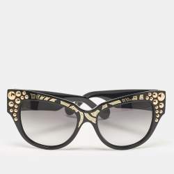 Anna-Karin Karlsson Black Gradient Mademoiselle dOr Studded Cat Eye Sunglasses