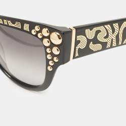 Anna-Karin Karlsson Black Gradient Mademoiselle dOr Studded Cat Eye Sunglasses