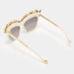 Anna-Karin Karlsson White/Grey Gradient Tears of The Moon Cat-Eye Sunglasses