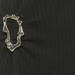 مملوكة مسبقًا فستان آنا كوان طويل تريكو مقلم بتفاصيل إبزيم أسود مقاس متوسط (ميديم)