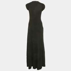 مملوكة مسبقًا فستان آنا كوان طويل تريكو مقلم بتفاصيل إبزيم أسود مقاس مت�وسط (ميديم)