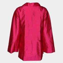 Pre Owned Anna Scholz Pink Satin Dupion T50 Jacket XL