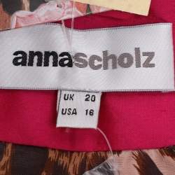 Pre Owned Anna Scholz Pink Satin Dupion T50 Jacket XL