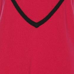 Pre Owned Anna Scholz Pink/Black Jersey Piped Vest Top XXL