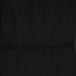 مملوكة مسبقًا توبات آنا شولتز أسود دانتيل شيفون بأكمام طويلة مقاس ضخم جداً