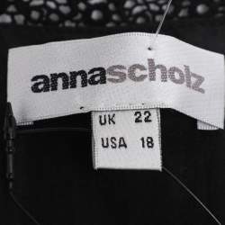 مملوكة مسبقًا توبات آنا شولتز أسود دانتيل شيفون بأكمام طويلة مقاس ضخم جداً