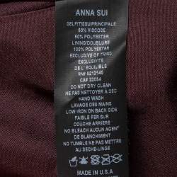 Anna Sui Gold Knitted Geometric Design High Waist Wide Leg Trouser M