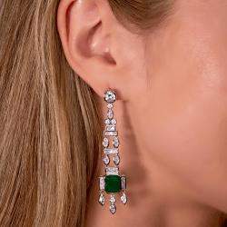 مملوكة مسبقًا Anna Zuckerman Onasis 6 Carat Emerald Drop Earrings 