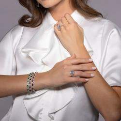 Pre Owned Anna Zuckerman Oval Sapphire Bracelet 