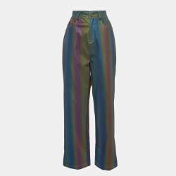 Annakiki For Huawei Multicolor Reflective Pattern Synthetic Straight Leg Pants M