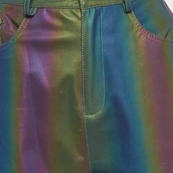 Annakiki For Huawei Multicolor Reflective Pattern Synthetic Straight Leg Pants M