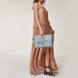 Anya Hindmarch Grey/Black Coated Canvas 'I AM A PLASTIC BAG" Laptop Case