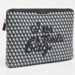Anya Hindmarch Grey/Black Coated Canvas 'I AM A PLASTIC BAG" Laptop Case