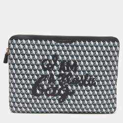 Anya Hindmarch Grey/Black Coated Canvas 'I AM A PLASTIC BAG" Laptop Case