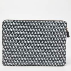 Anya Hindmarch Grey/Black Coated Canvas 'I AM A PLASTIC BAG" Laptop Case