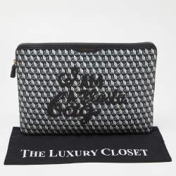 Anya Hindmarch Grey/Black Coated Canvas 'I AM A PLASTIC BAG" Laptop Case