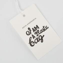 Anya Hindmarch Grey/Black Coated Canvas 'I AM A PLASTIC BAG" Laptop Case