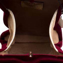 Pre Owned Anya Hindmarch Burgundy Velvet Crisp Packet flocked Evening Bag