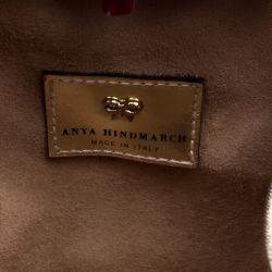 Pre Owned Anya Hindmarch Burgundy Velvet Crisp Packet flocked Evening Bag