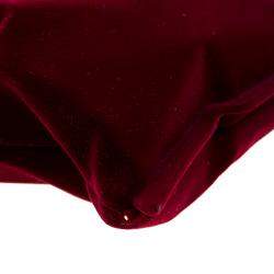 Pre Owned Anya Hindmarch Burgundy Velvet Crisp Packet flocked Evening Bag