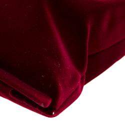 Pre Owned Anya Hindmarch Burgundy Velvet Crisp Packet flocked Evening Bag