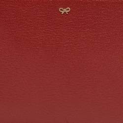 Pre Owned Anya Hindmarch Bespoke Loose Pocket Red Leather Pouch