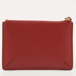 Pre Owned Anya Hindmarch Bespoke Loose Pocket Red Leather Pouch