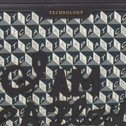 مملوكة مسبقًا حقيبة لابتوب انيا هندمارش "أنا حقيبة بلاستيكية" قماش مطلي رمادي/أسود