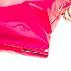Pre Owned Anya Hindmarch Neon Pink Metallic Crisp Packet Clutch
